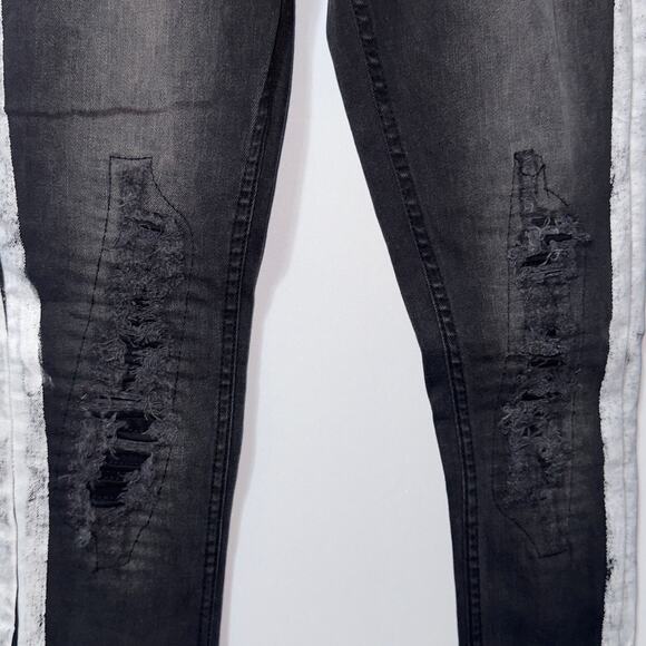 Boohooman Super Skinny Rip & Repair Biker Jeans men’s size 32R - Picture 6 of 9